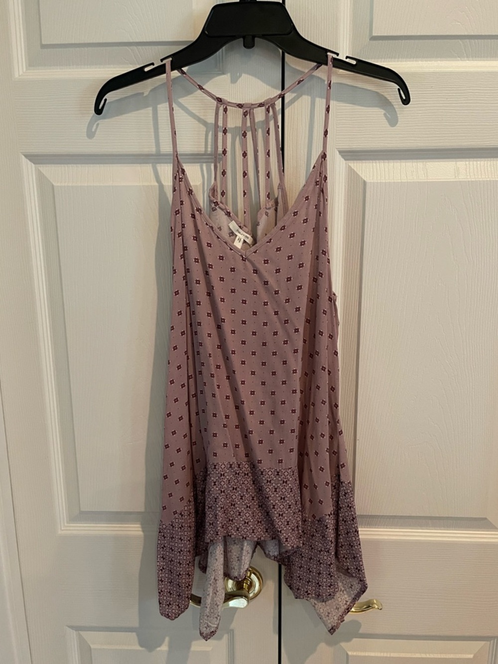 Maurices Medallion Print Sharkbite Hem Tank Top - Boho Strappy Back